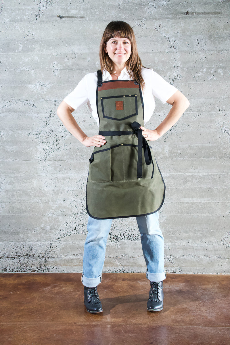 Artichoke Waxed Canvas Work Apron 