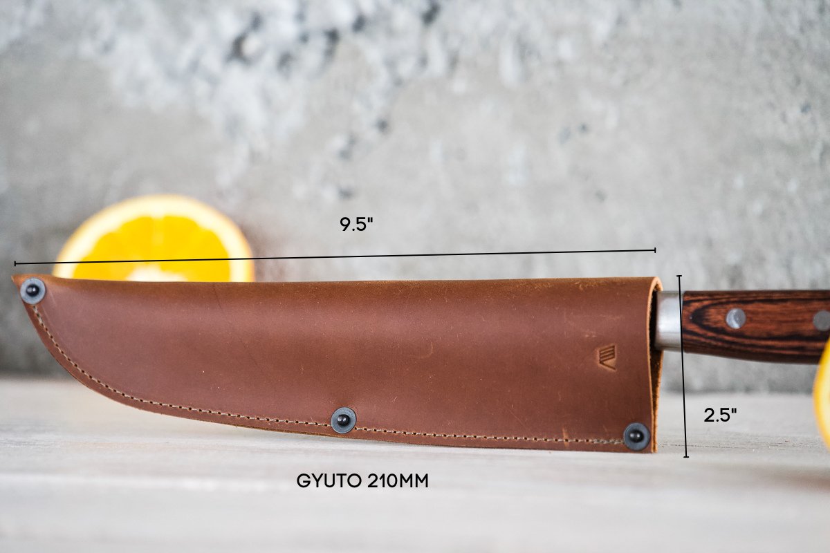 Leather Chef Knife Sheath/Saya - 210mm - Valentich Goods