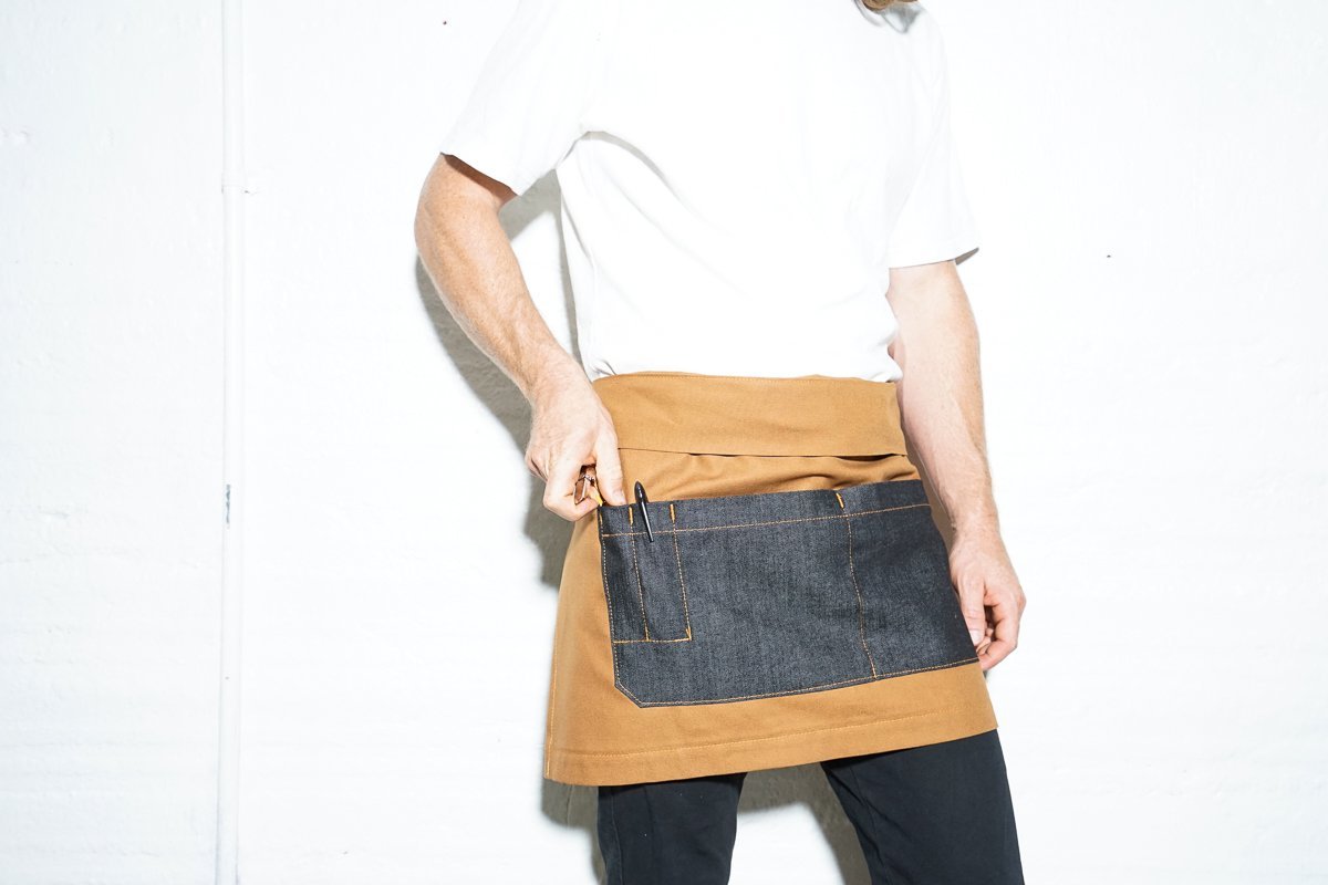 Bistro Server Apron - Honey Gold + Black - Valentich Goods