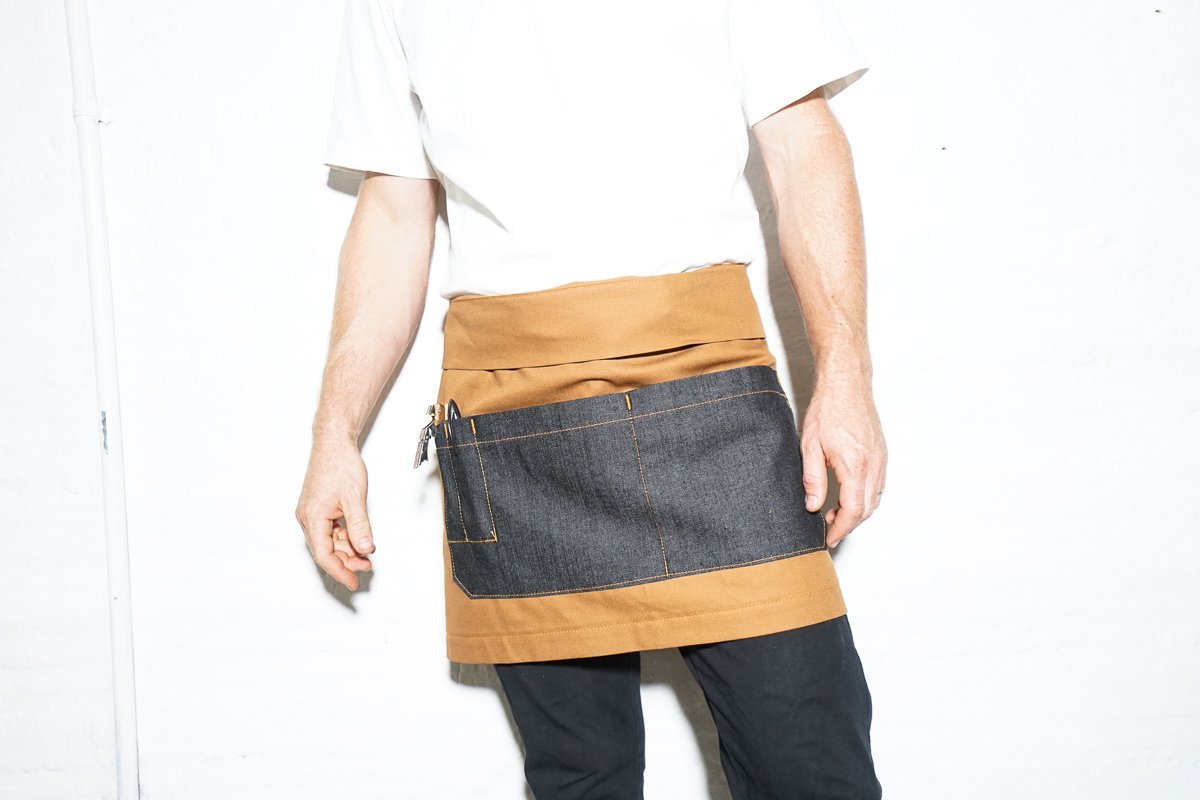 Bistro Server Apron - Honey Gold + Black - Valentich Goods