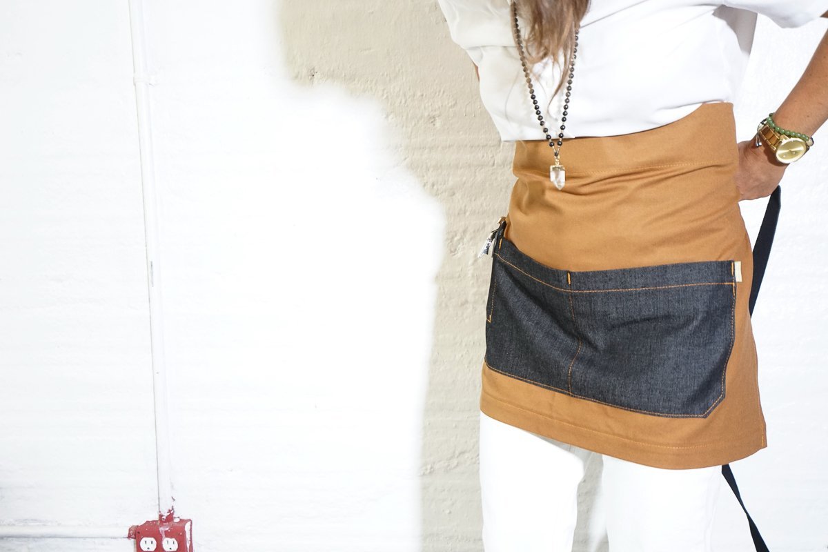 Bistro Server Apron - Honey Gold + Black - Valentich Goods