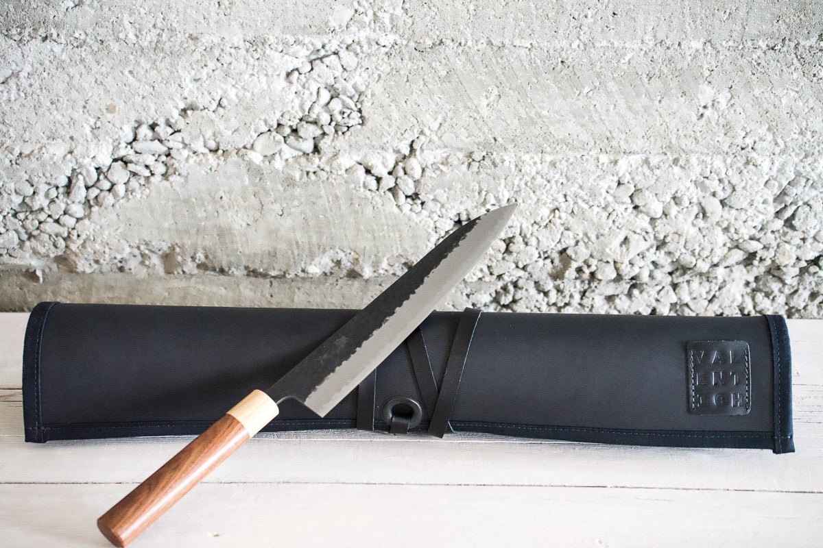 Black Leather Knife Roll - Valentich Goods