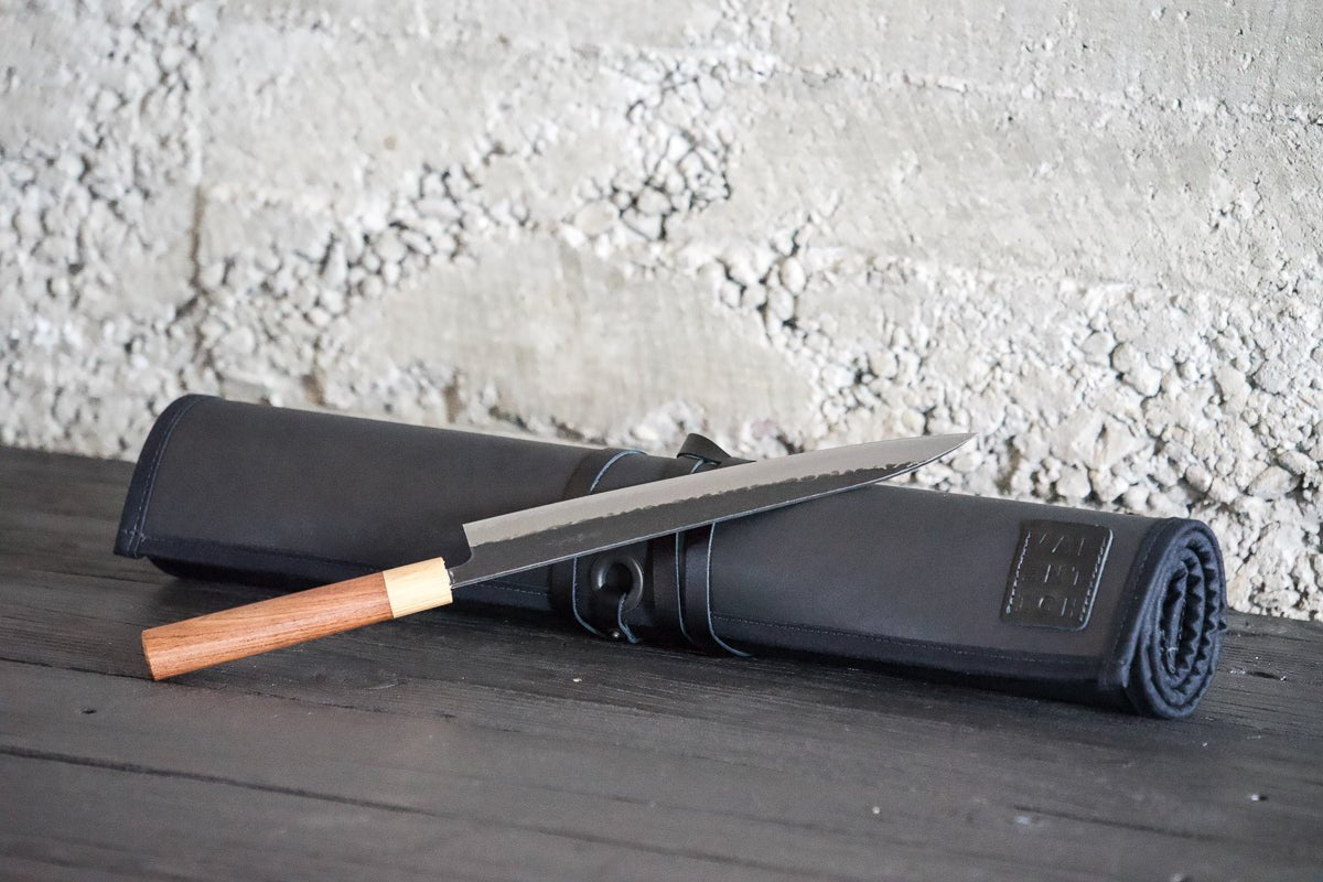 Black Leather Knife Roll - Valentich Goods