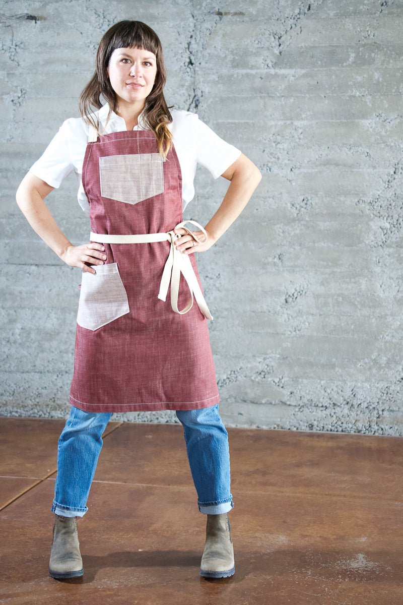 Deluxe Chef Apron - Burgundy - Valentich Goods