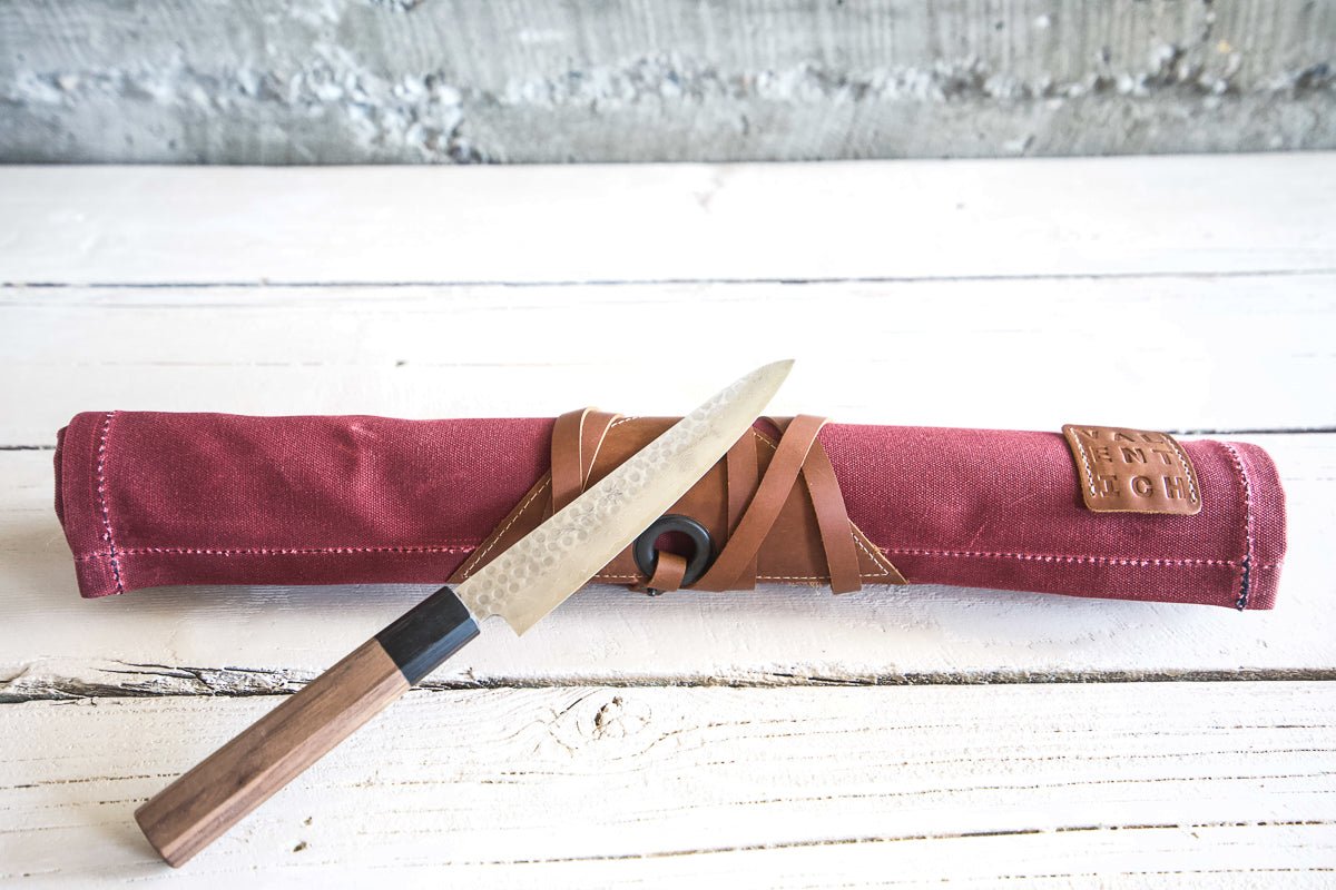Mini Knife Roll - Burgundy - Valentich Goods