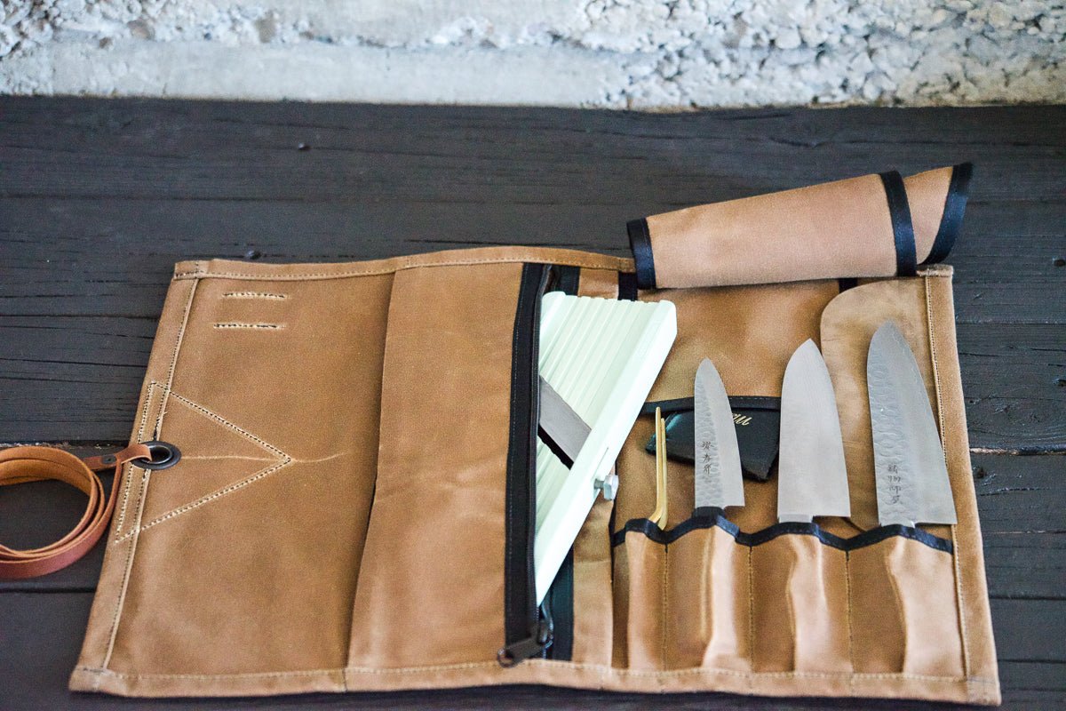 Mini Knife Roll - Field Tan - Valentich Goods