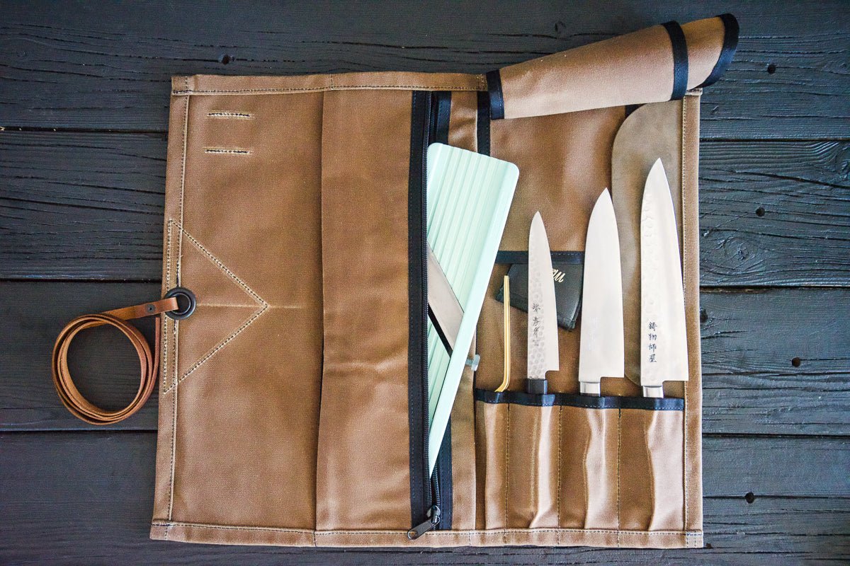 Mini Knife Roll - Field Tan - Valentich Goods