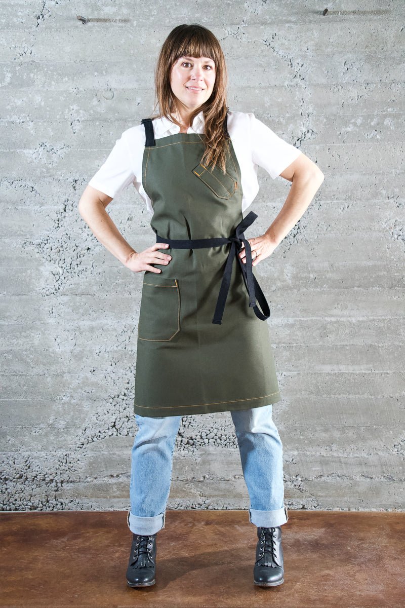 Olive Green Chef Apron - Valentich Goods