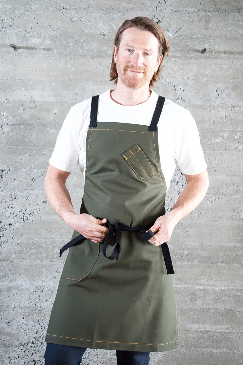 Olive Green Chef Apron - Valentich Goods