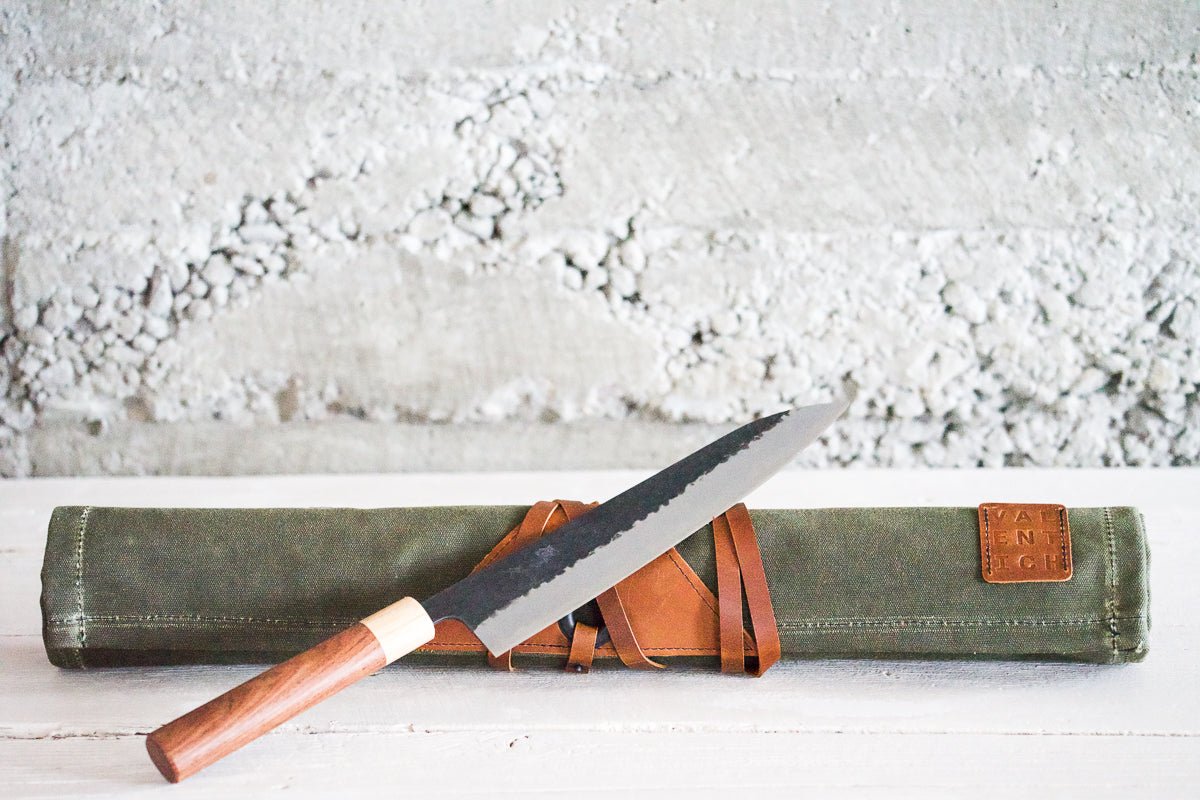 Waxed Canvas Knife Roll #color_artichoke