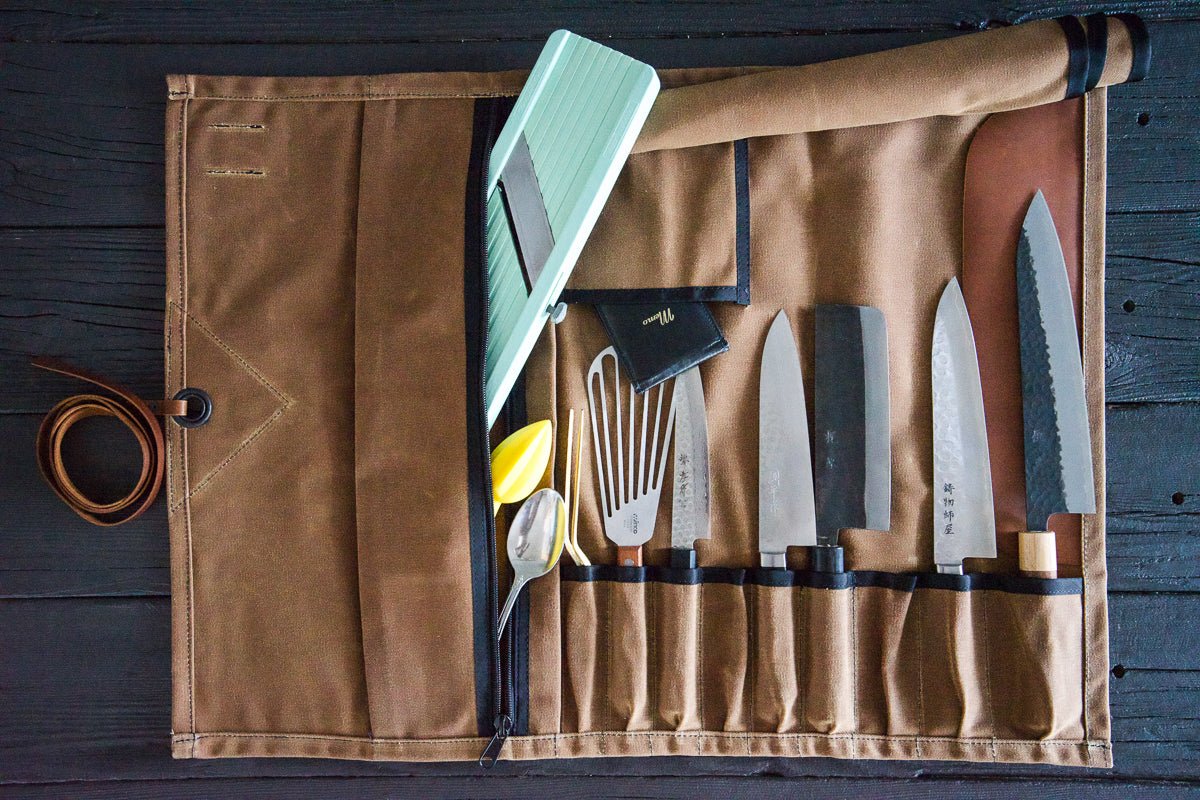 Waxed Canvas Knife Roll