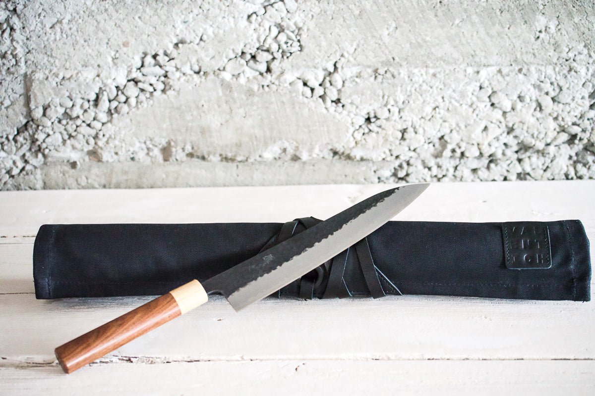 Waxed Canvas Knife Roll #color_black