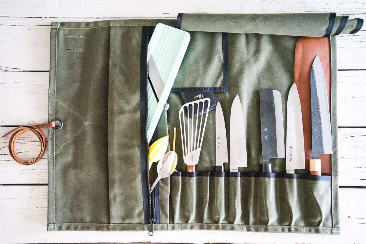Waxed Canvas Knife Roll
