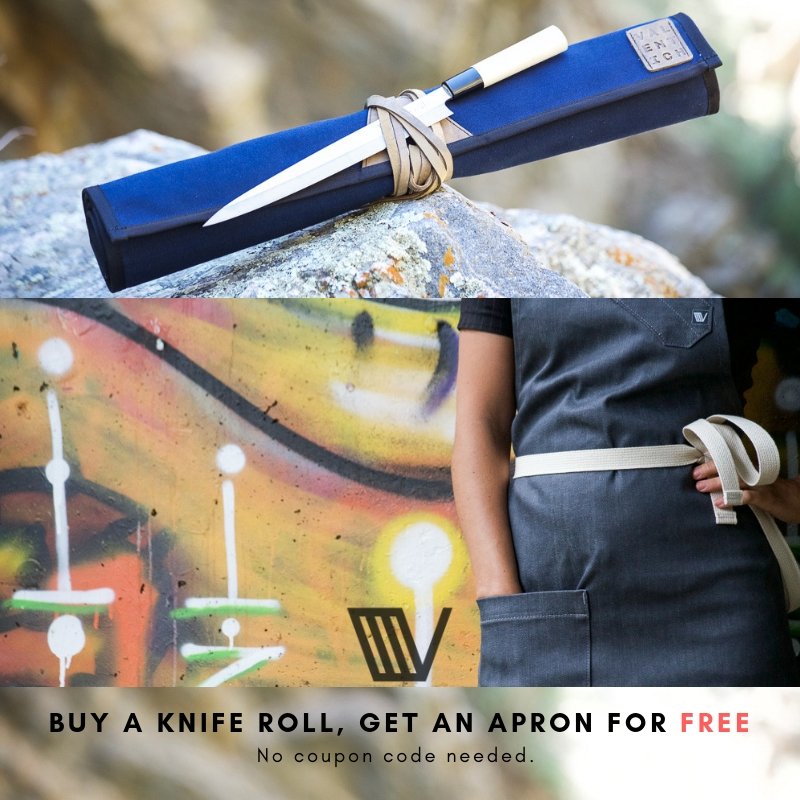 Buy a knife roll, get an apron for free! - Valentich Goods