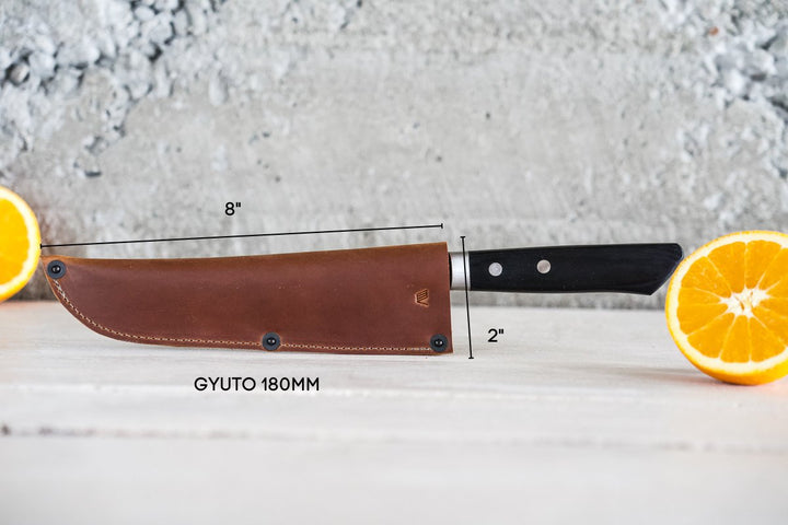 Leather Chef Knife Sheath/Saya - 180mm - Valentich Goods