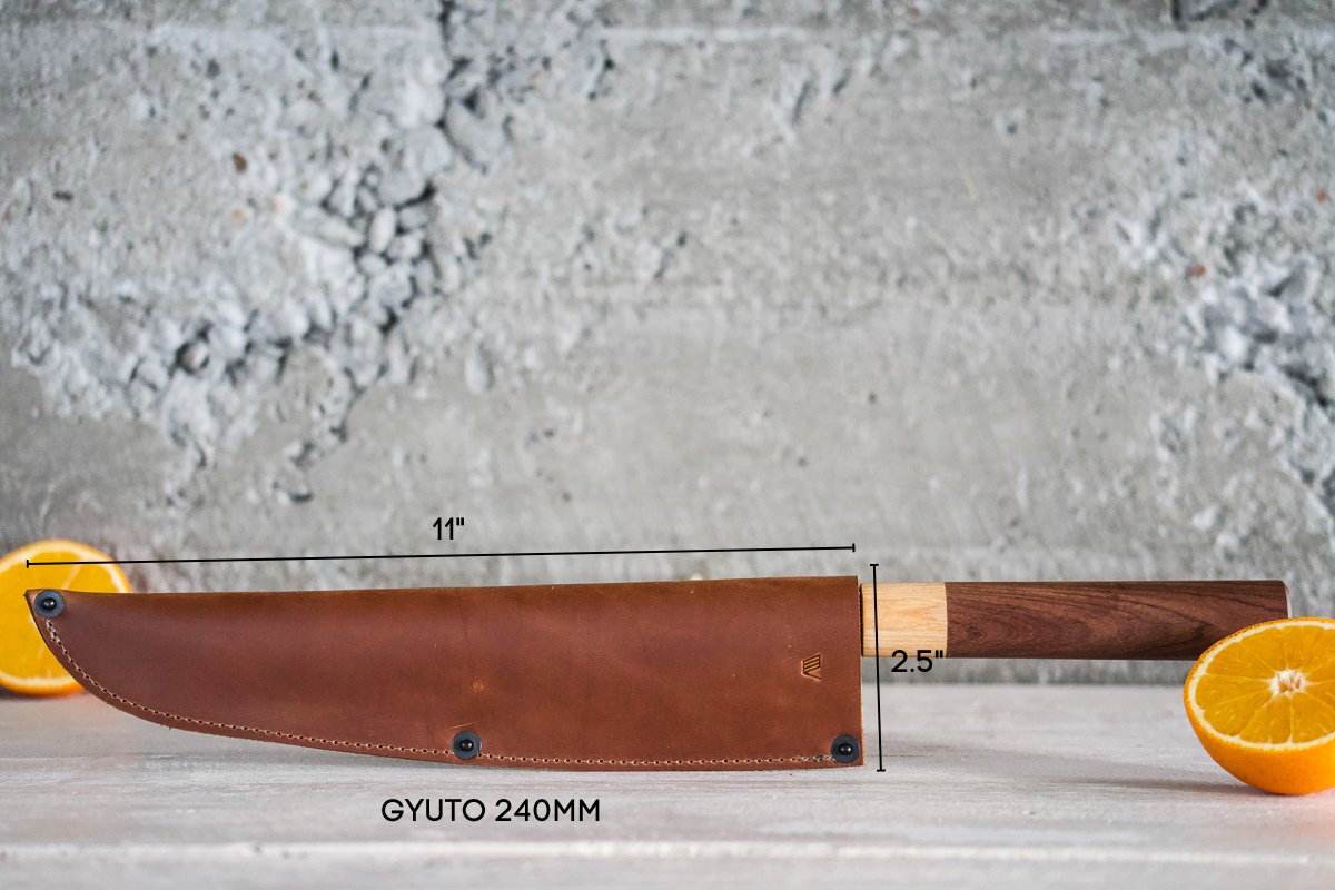 Leather Chef Knife Sheath/Saya - 240mm - Valentich Goods