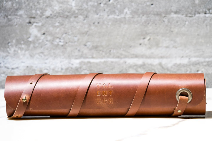 4X Full Leather Knife Roll - Valentich Goods #color_cognac