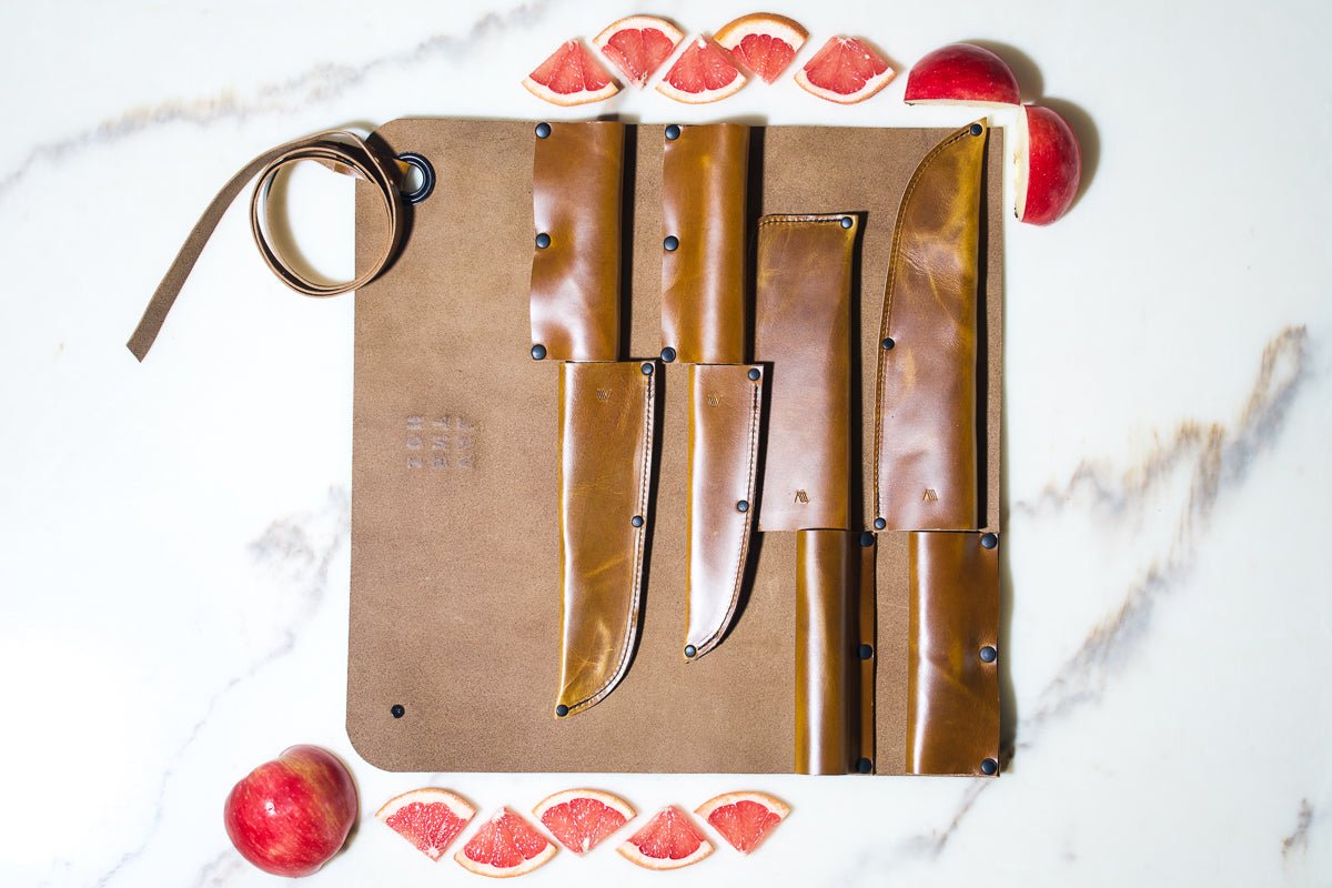 4X Full Leather Knife Roll - Valentich Goods
