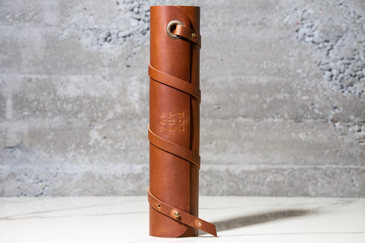 4X Full Leather Knife Roll - Valentich Goods #color_cognac