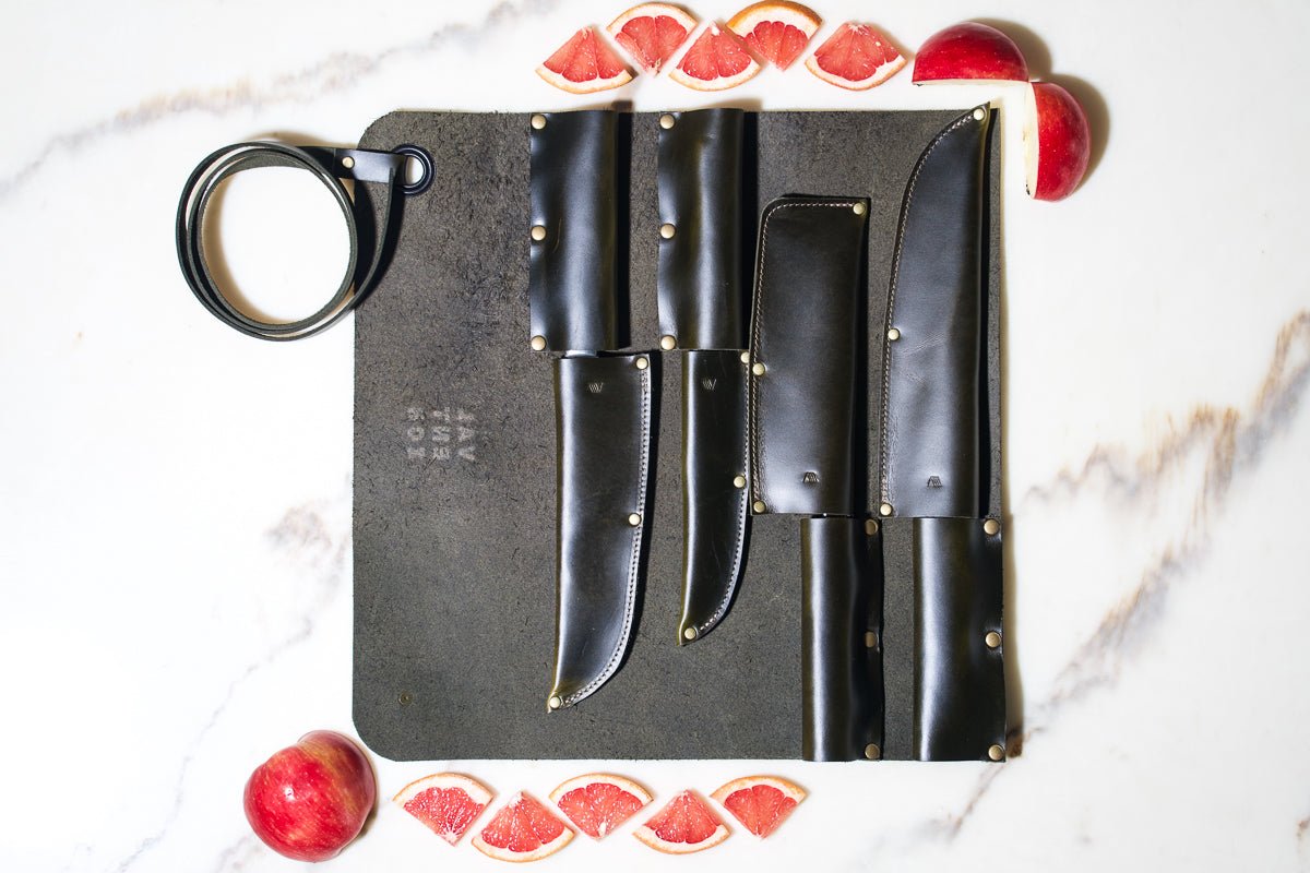4X Full Leather Knife Roll - Valentich Goods