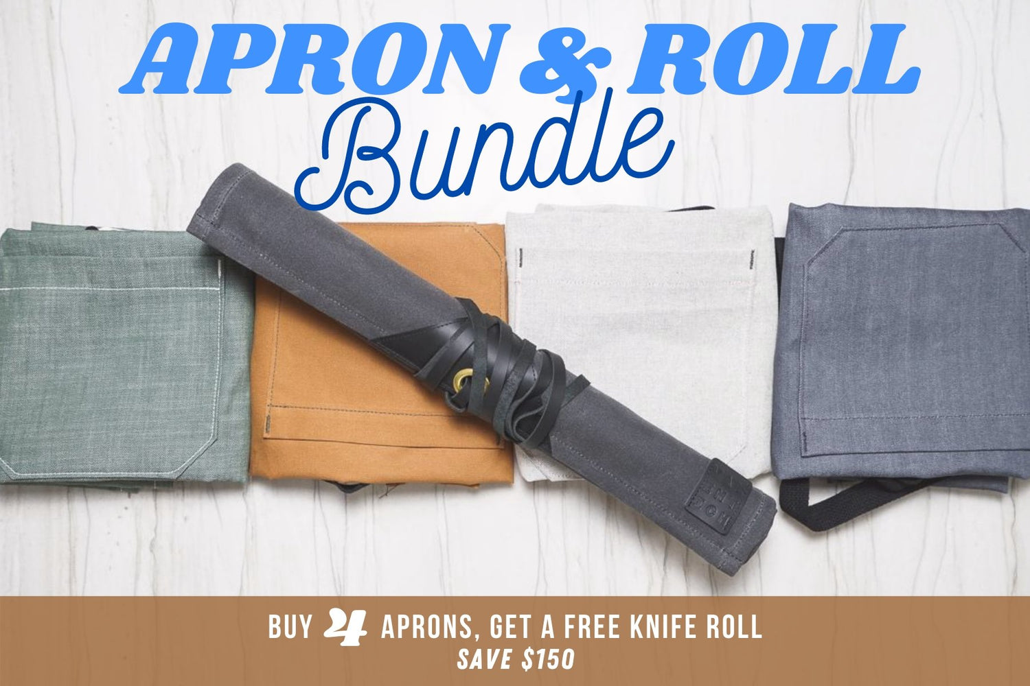 Apron &amp; Knife Roll Bundle - Valentich Goods