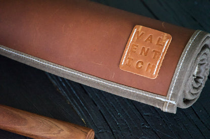 Brown Cognac Leather Knife Roll - Valentich Goods