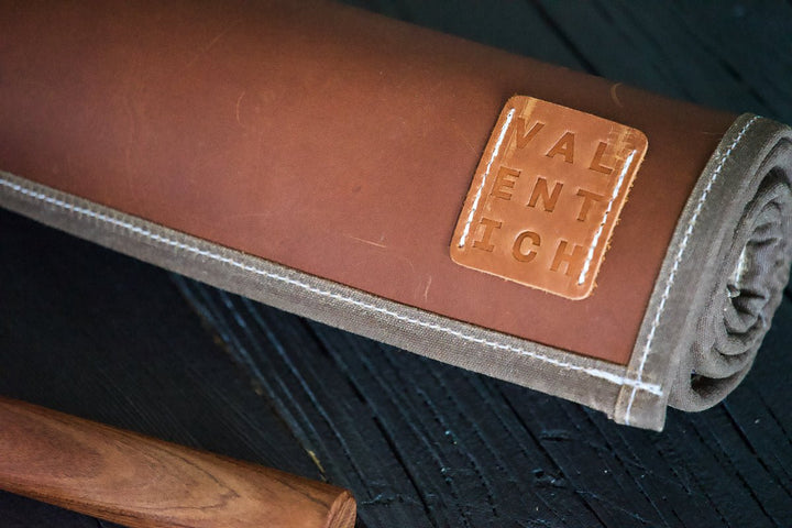 Brown Cognac Leather Knife Roll - Valentich Goods #color_cognac