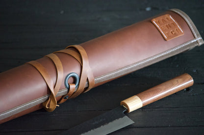 Brown Cognac Leather Knife Roll - Valentich Goods