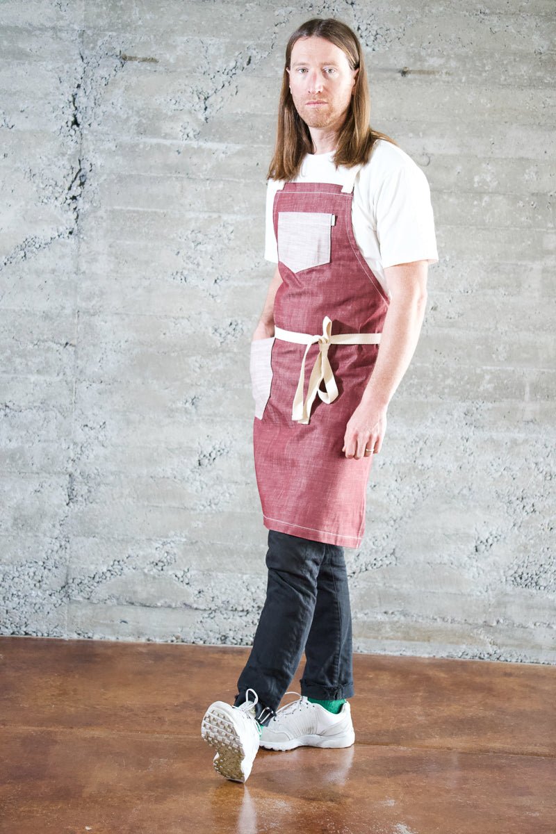 Deluxe Chef Apron - Burgundy - Valentich Goods