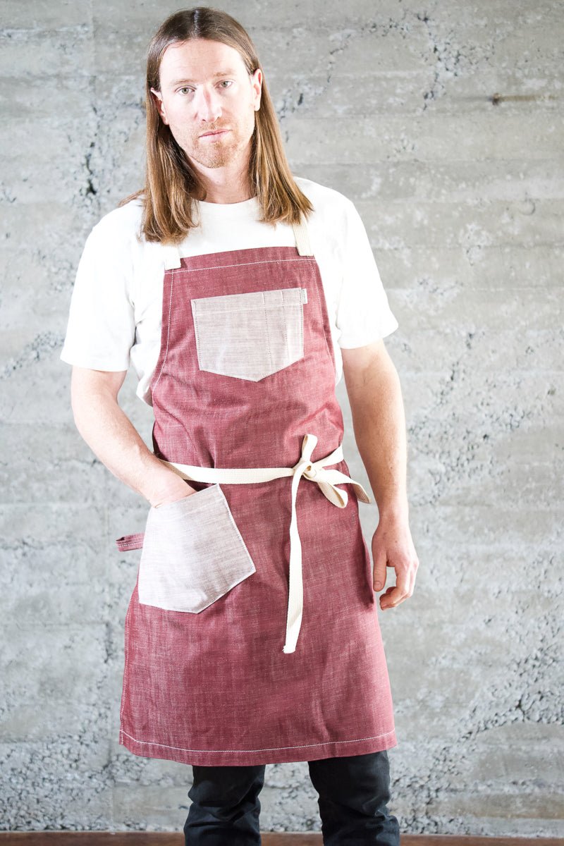 Deluxe Chef Apron - Burgundy - Valentich Goods