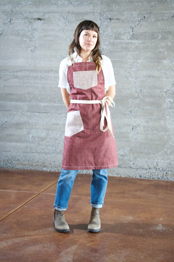 Deluxe Chef Apron - Burgundy - Valentich Goods