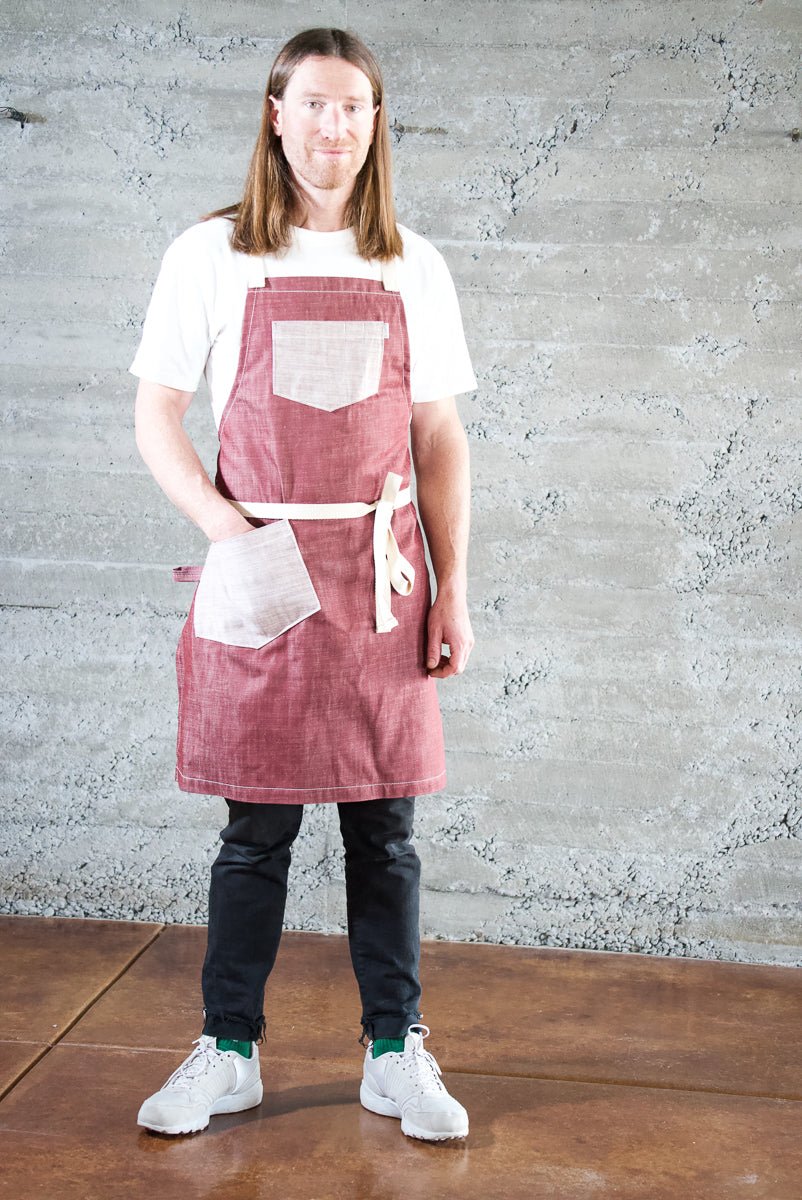 Deluxe Chef Apron - Burgundy - Valentich Goods