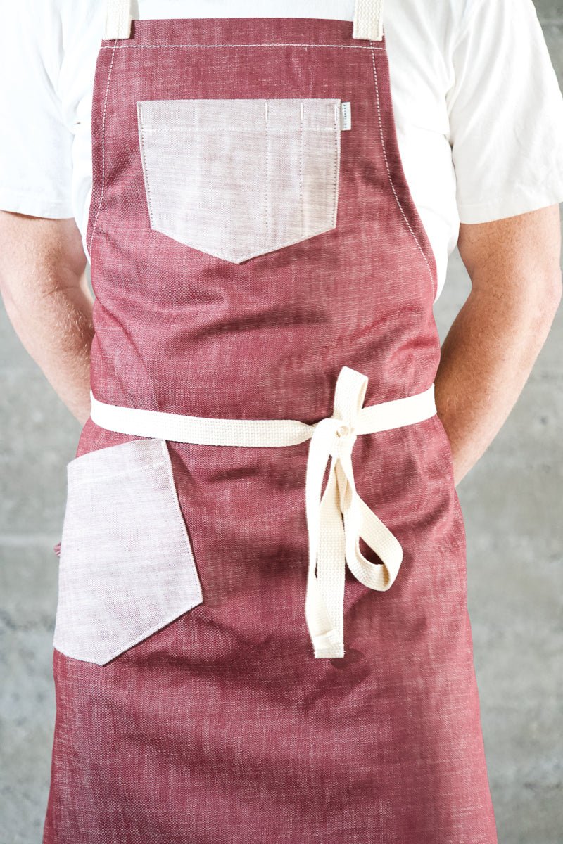 Deluxe Chef Apron - Burgundy - Valentich Goods