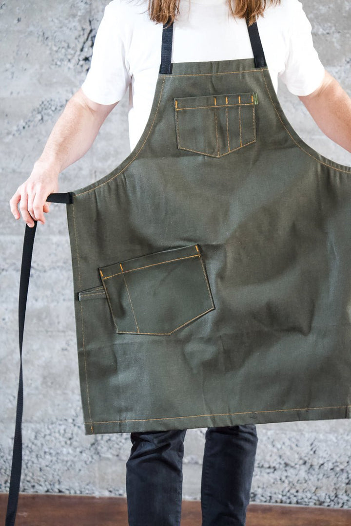 Deluxe Chef Apron - Olive - Valentich Goods