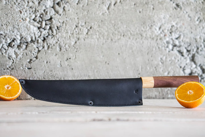 Leather Chef Knife Sheath/Saya - Black - 240mm - Valentich Goods