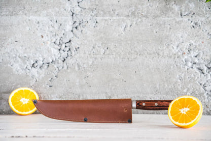 Leather Chef Knife Sheath/Saya - Cognac - 210mm - Valentich Goods