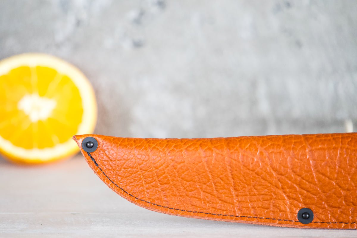 Leather Chef Knife Sheath/Saya - Orange - 210mm - Valentich Goods