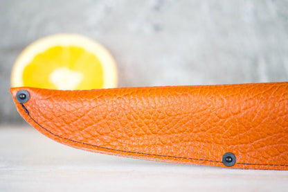 Leather Chef Knife Sheath/Saya - Orange - 240mm - Valentich Goods