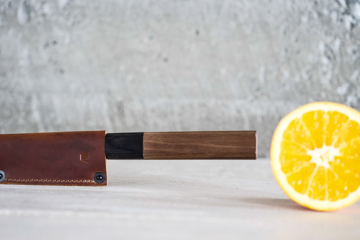 Leather Petty Knife Sheath/Saya - Cognac - 150mm - Valentich Goods