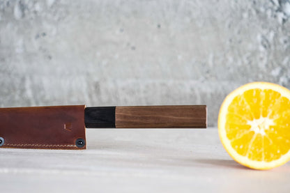 Leather Petty Knife Sheath/Saya - Cognac - 150mm - Valentich Goods