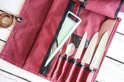 Mini Knife Roll - Burgundy - Valentich Goods