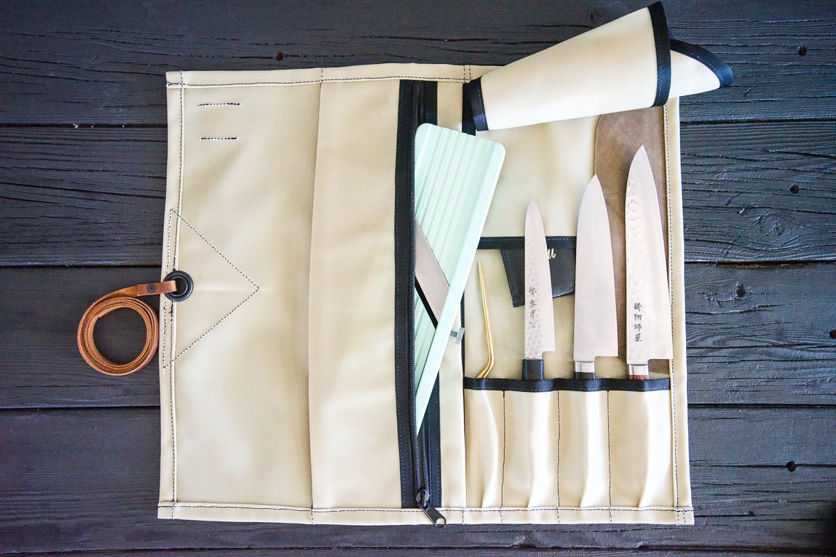 Knife Roll  Waxed Canvas + Genuine Leather – Folded Steel