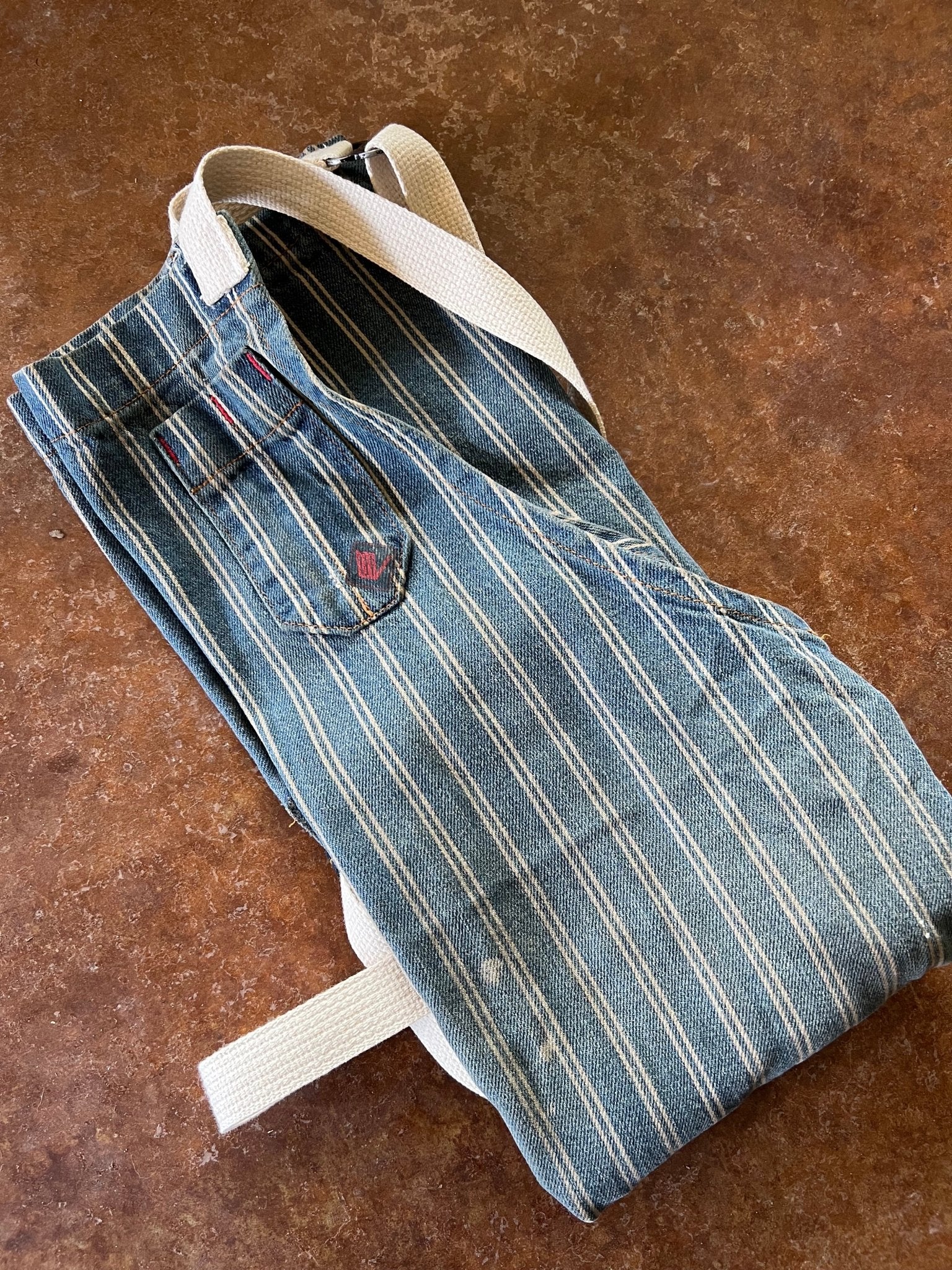 OG Chef Apron - Indigo Double Striped - Valentich Goods