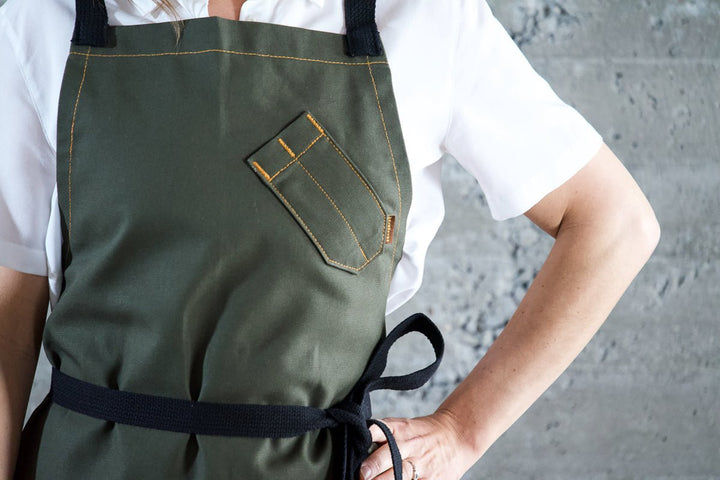 Olive Green Chef Apron - Valentich Goods