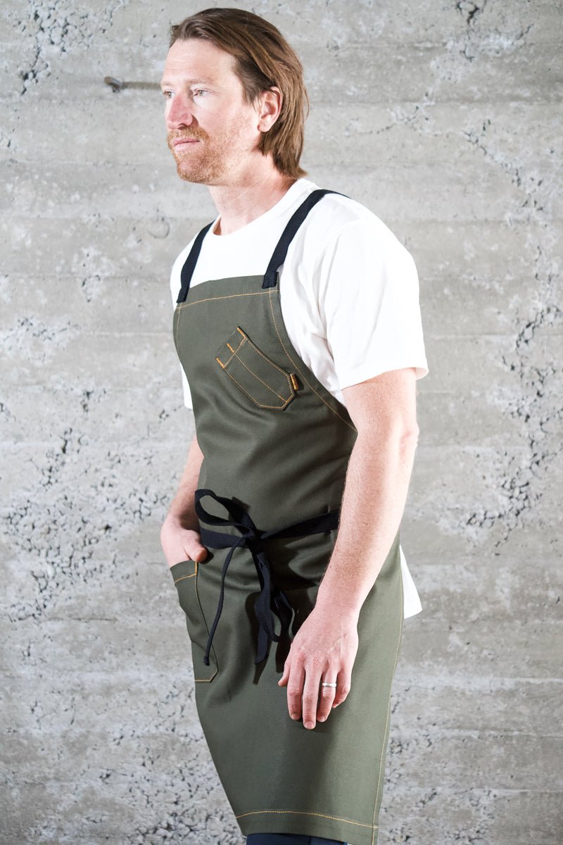 Olive Green Chef Apron - Valentich Goods