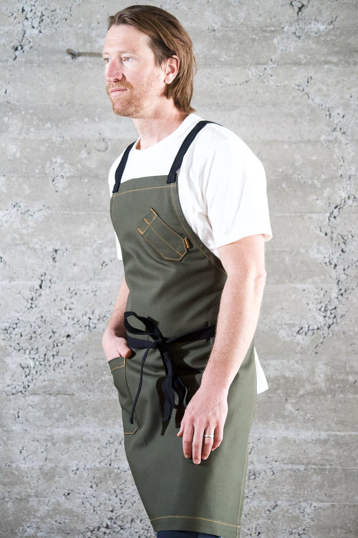 Olive Green Chef Apron - Valentich Goods