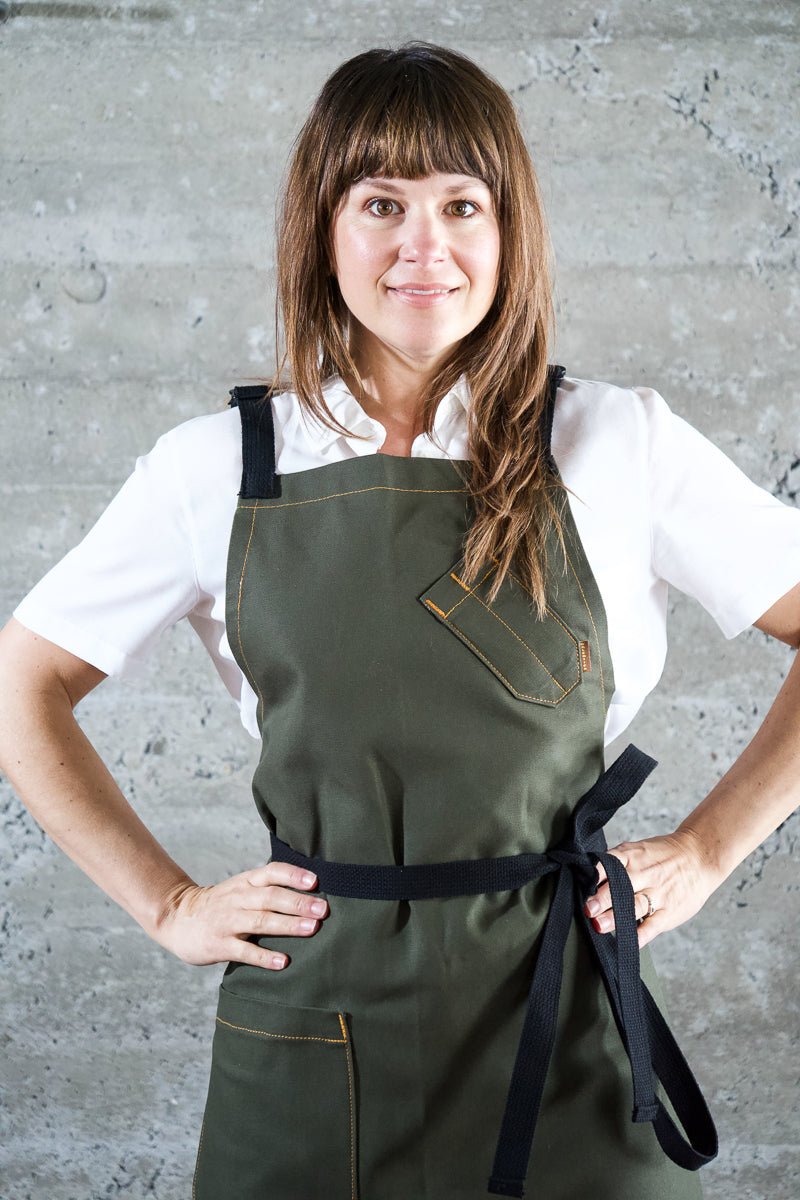 Olive Green Chef Apron - Valentich Goods