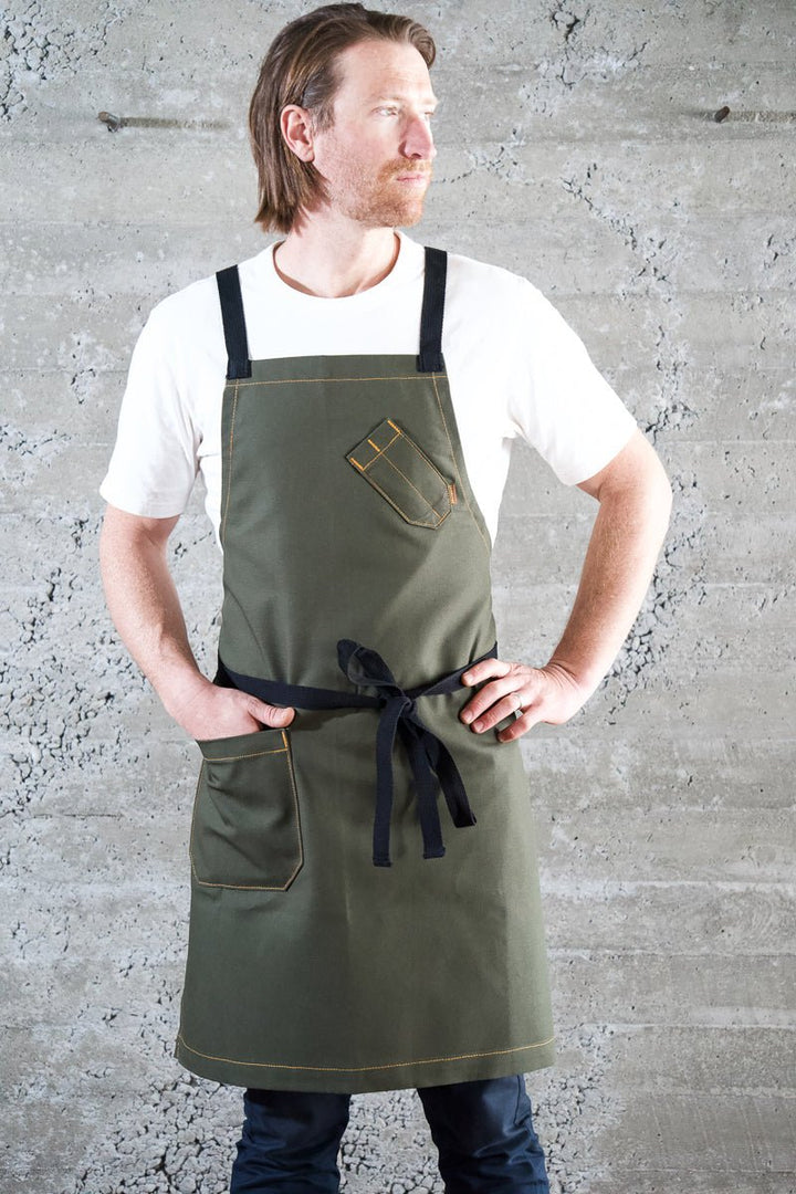 Olive Green Chef Apron - Valentich Goods