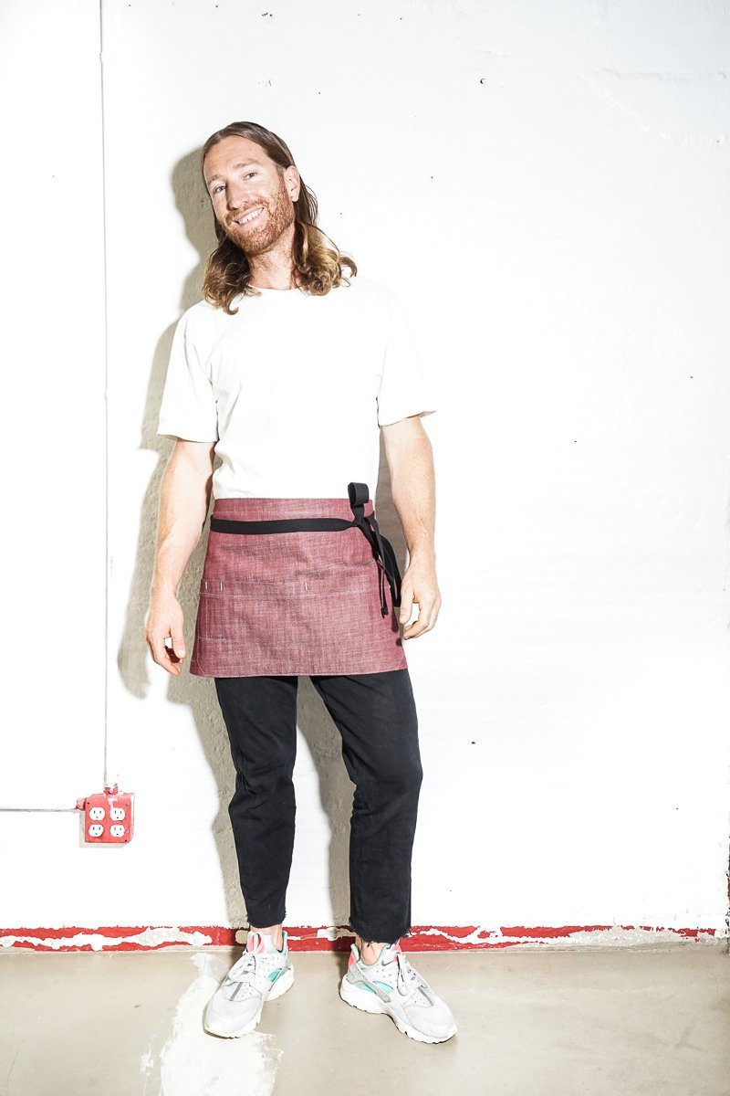 Shorty Server Apron - Burgundy - Valentich Goods