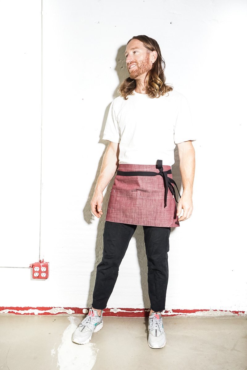 Shorty Server Apron - Burgundy - Valentich Goods